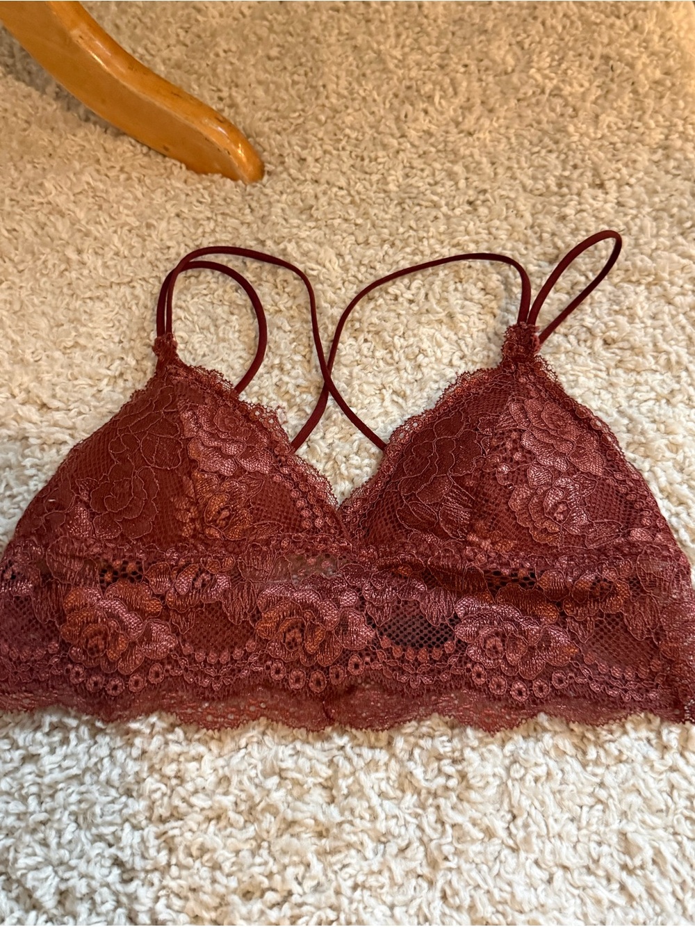 Urban Outfitters Lace Bralette in Deep Rust small